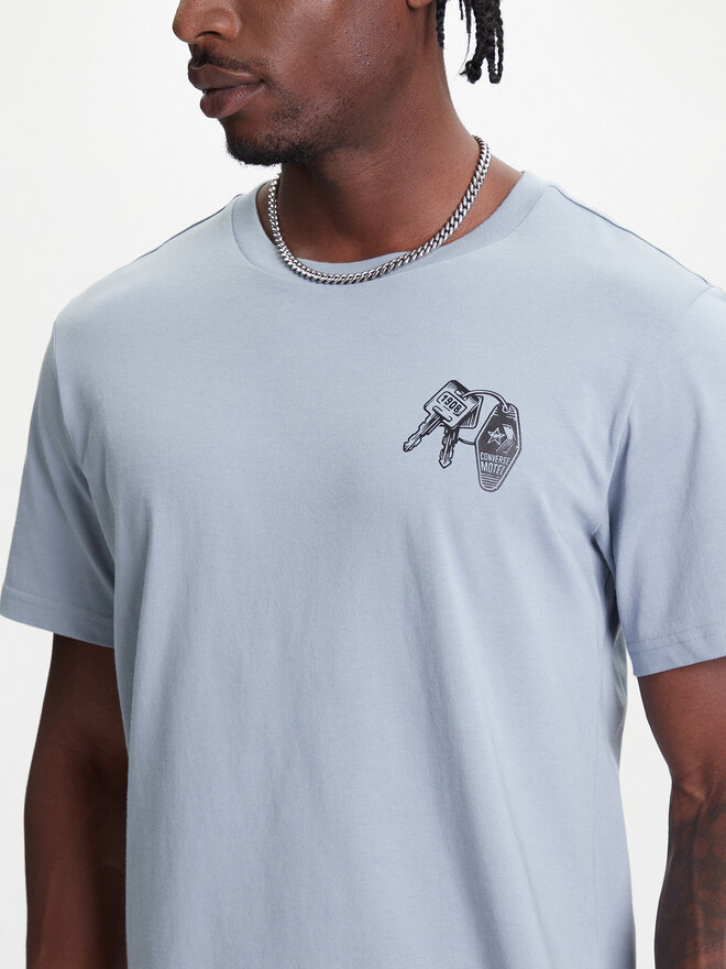 Converse Converse Camiseta Skeleton Party 10027726-A03 Celeste Regular Fit