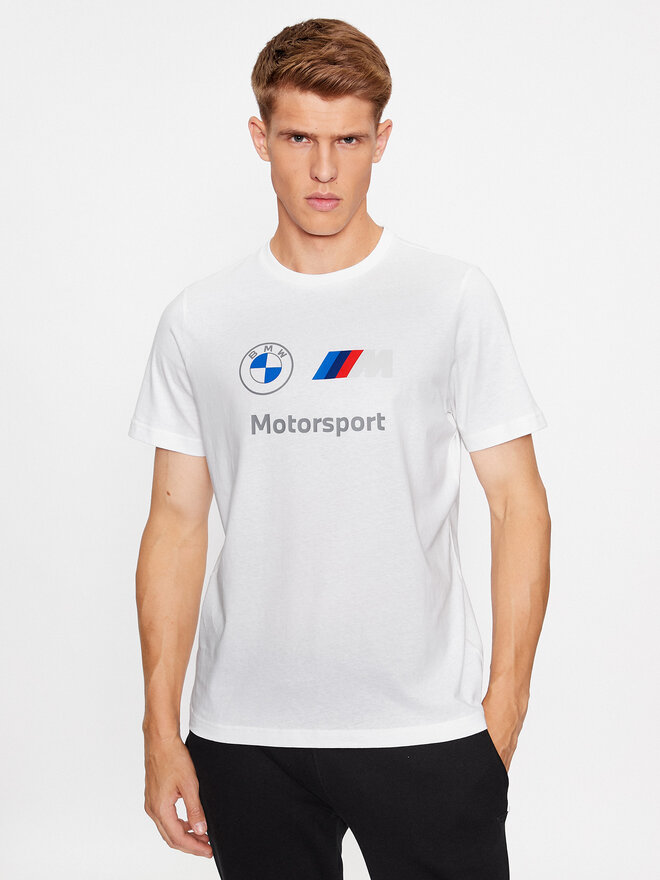 Puma Puma Marškinėliai Bmw Mms Ess Logo 621314 Balta Regular Fit