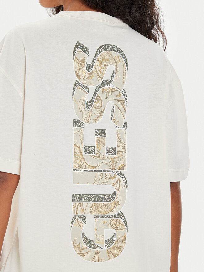Guess Guess T-Shirt W4YI18 JA914 Εκρού Regular Fit