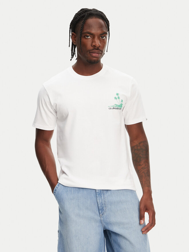 Quiksilver Quiksilver Camiseta Palm Lines Ss EQYZT08057 Blanco Regular Fit