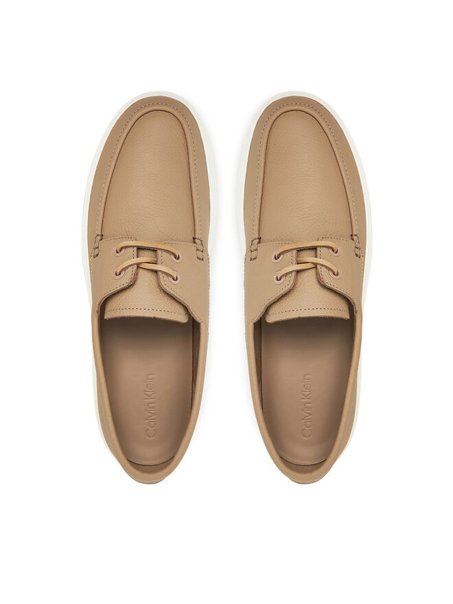 Calvin Klein Μοκασίνια Calvin Klein Hybrid Lace Up Boat Lth HM0HM01812 Καφέ