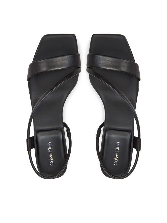 Calvin Klein Sandály Calvin Klein Heel Sandal 50 Squared Lth HW0HW02534 Černá