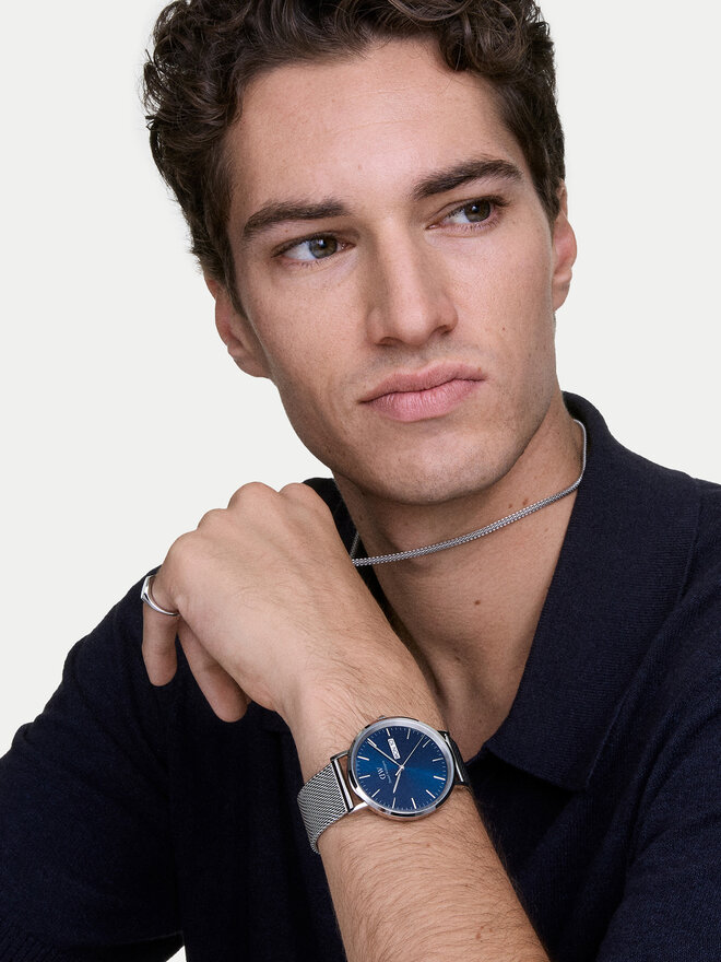 Daniel Wellington Ročna ura Daniel Wellington Classic Day Display 40 DW00100833 Srebrna