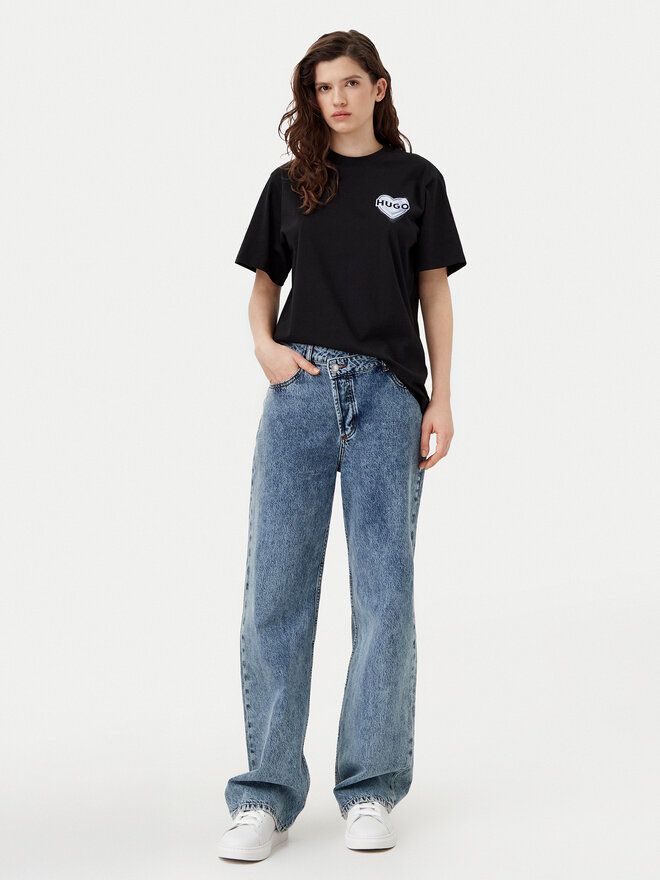 HUGO HUGO T-Shirt Vintage 50534545 Μαύρο Boxy Fit