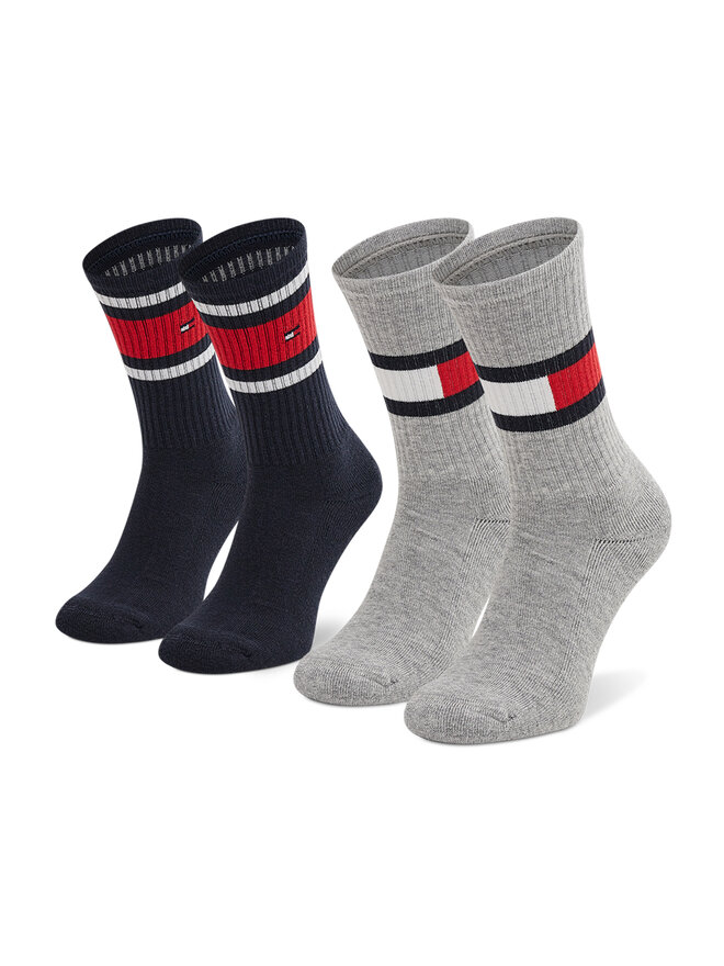 Tommy Hilfiger Σετ 2 ζευγάρια ψηλές κάλτσες unisex Tommy Hilfiger 394020001 Μαύρο