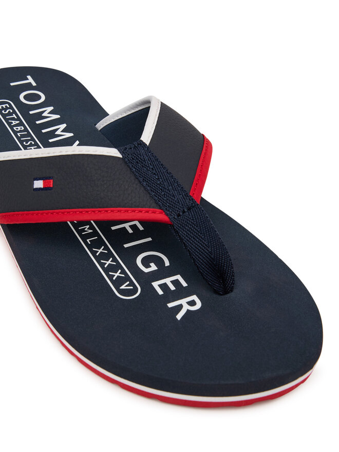 Tommy Hilfiger Zehentrenner Tommy Hilfiger Tumble Beach Sandal FM0FM05710 Dunkelblau