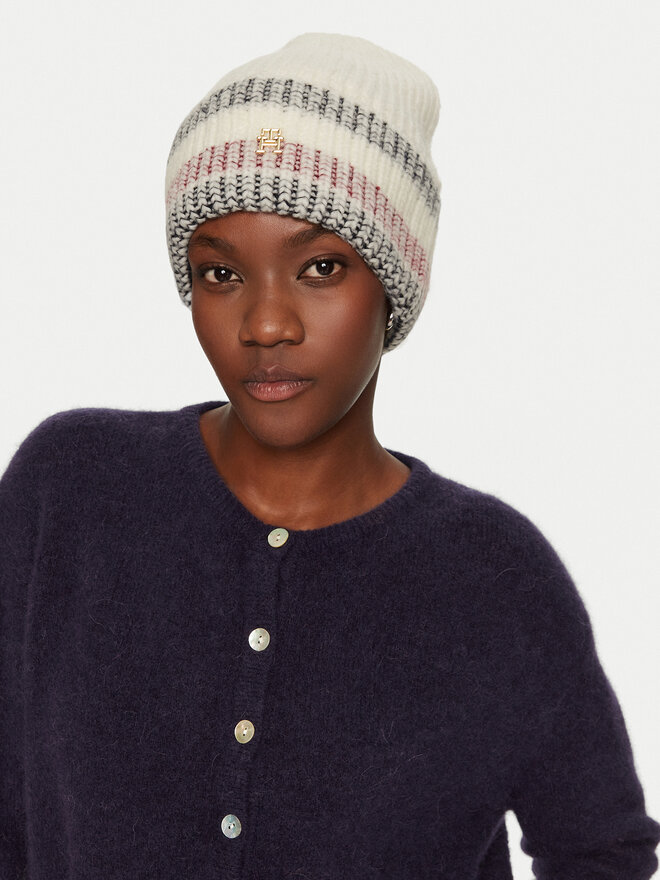 Tommy Hilfiger Mütze Tommy Hilfiger Th Varsity Ski AW0AW16636 Écru