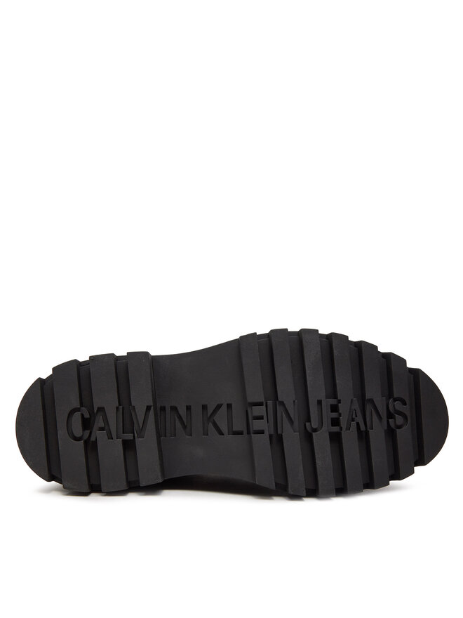 Calvin Klein Jeans Īsi apavi Calvin Klein Jeans Flatform Laceup Derby Mg Mtl YW0YW01502 Melns