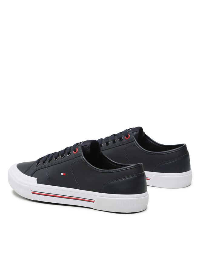Tommy Hilfiger Tenisówki Tommy Hilfiger Core Corporate Vulc Leather FM0FM04561 Granatowy