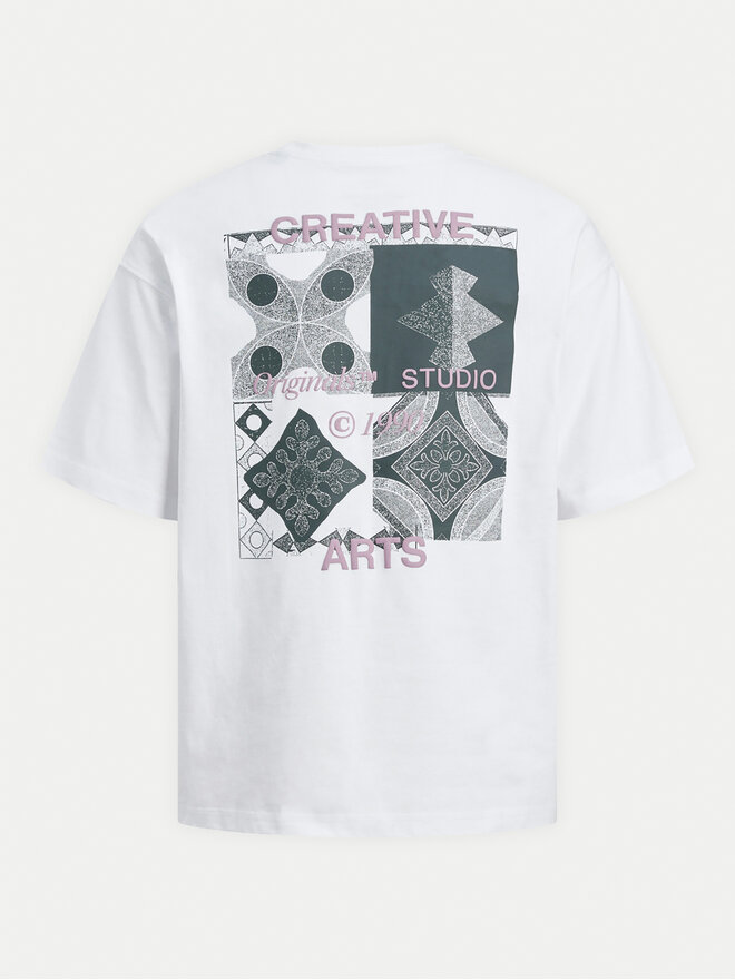 Jack&Jones Junior Jack&Jones Junior T-Shirt Noho Back Graphic 12263186 Λευκό Relaxed Fit