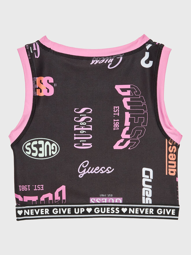 Guess Guess Τοπ J3RI02 MC01P Μαύρο Slim Fit