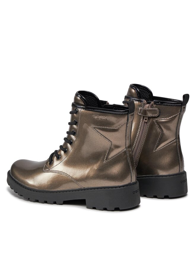 Geox Schnürstiefeletten Geox Jr Casey J9420G 000HH C9247 D Goldfarben