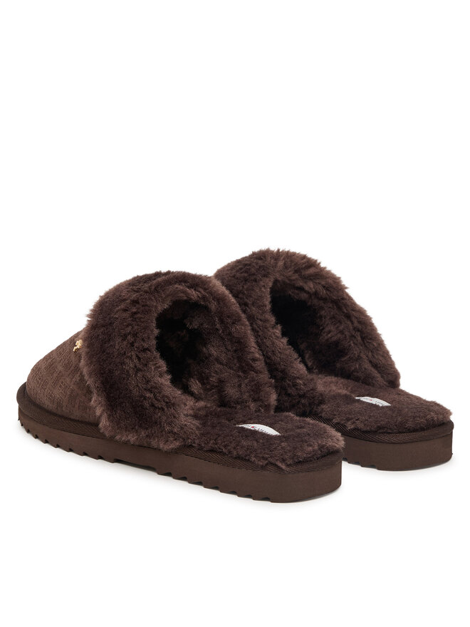 Tommy Hilfiger Hausschuhe Tommy Hilfiger Th Premium Shearling Shoes FW0FW09947 Dunkelbraun