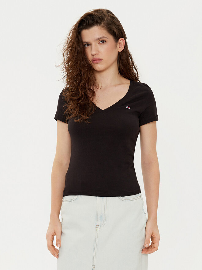 Tommy Jeans Tommy Jeans Marškinėliai DW0DW20458 Juoda Slim Fit