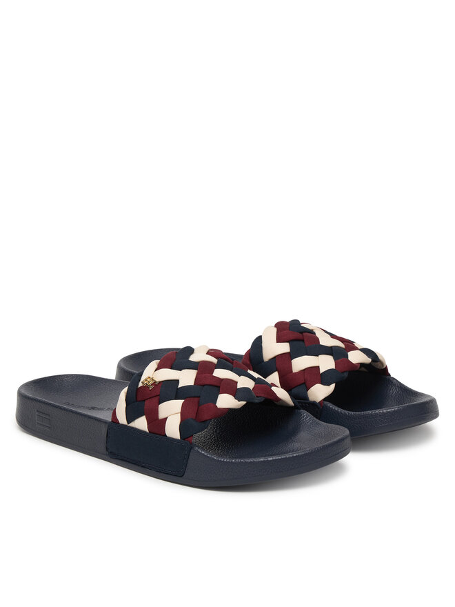Tommy Hilfiger Pantoletten Tommy Hilfiger Th Braided Pool Slide FW0FW09203 Bunt