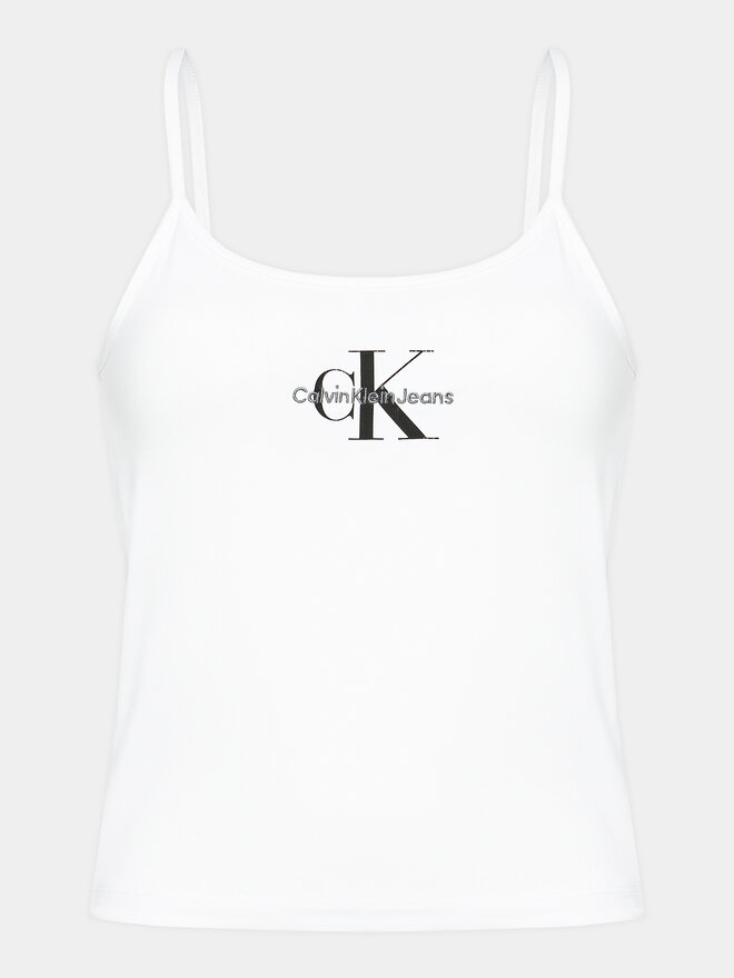 Calvin Klein Jeans Calvin Klein Jeans Топ Monologo J20J223105 Білий Slim Fit
