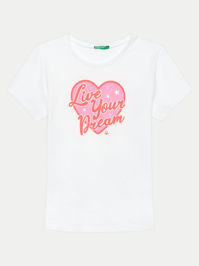 United Colors Of Benetton United Colors Of Benetton Marškinėliai 3096C10J3 Balta Regular Fit