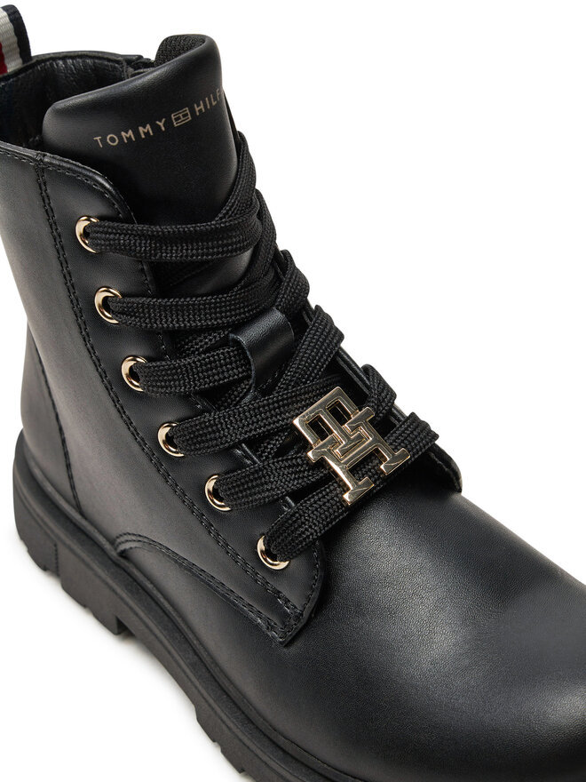 Tommy Hilfiger Schnürstiefeletten Tommy Hilfiger Lace-Up Bootie T1A5-33561-1351 S Schwarz