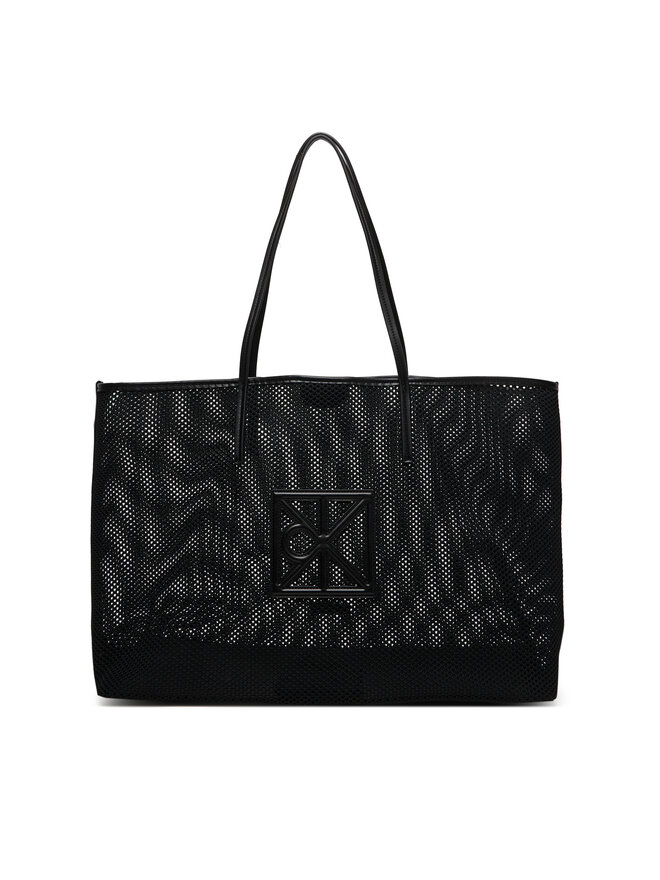 Calvin Klein Handtasche Calvin Klein Emblem Mesh Xl Tote LV04F3422G Schwarz
