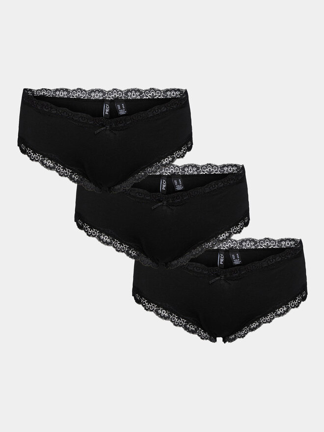 Pieces Pieces 3er-Set klassische Damenslips Nola 17108468 Schwarz