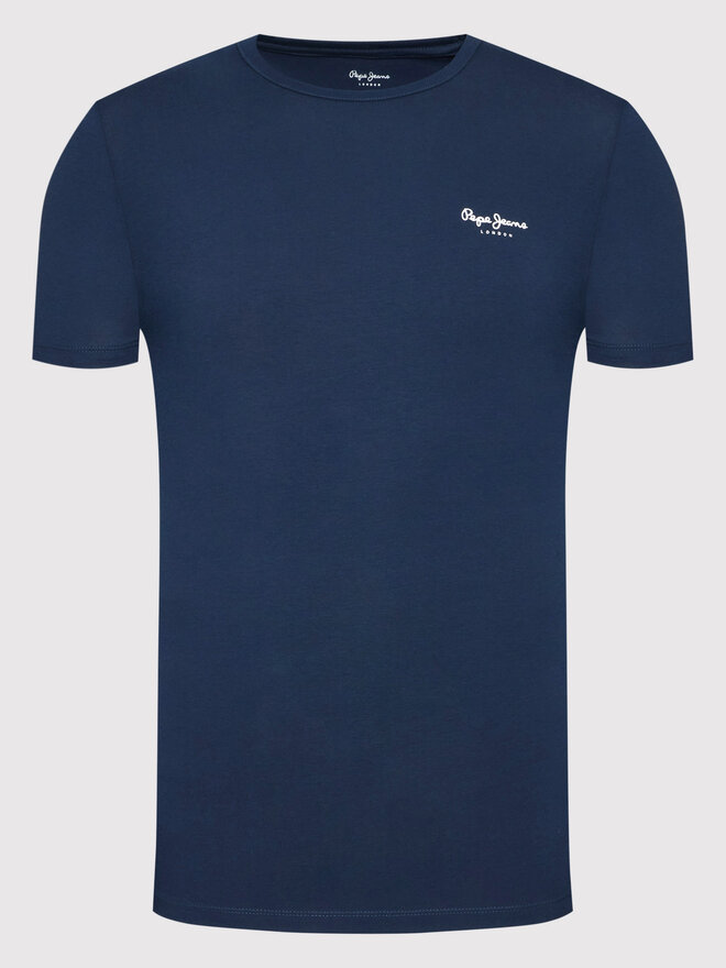 Pepe Jeans Pepe Jeans Marškinėliai Original Basic 3 N PM508212 Tamsiai mėlyna Slim Fit