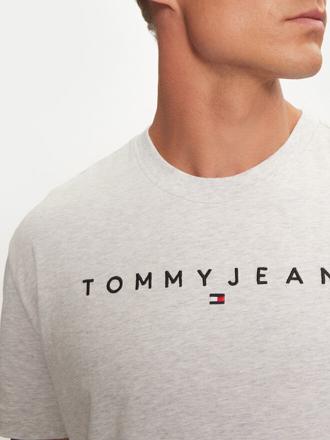 Tommy Jeans Tommy Jeans T-Shirt Linear Logo DM0DM20744 Grau Regular Fit