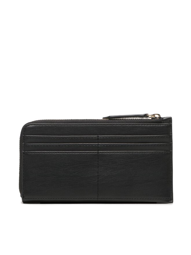 Tommy Hilfiger Liels sieviešu maks Tommy Hilfiger Th Feminine Large Slim Wallet AW0AW14890 Melns