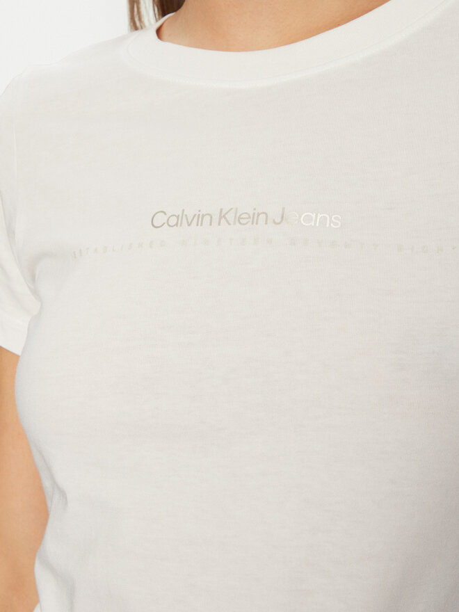 Calvin Klein Jeans Calvin Klein Jeans Camiseta Institutional Graphic J20J224990 Blanco Slim Fit