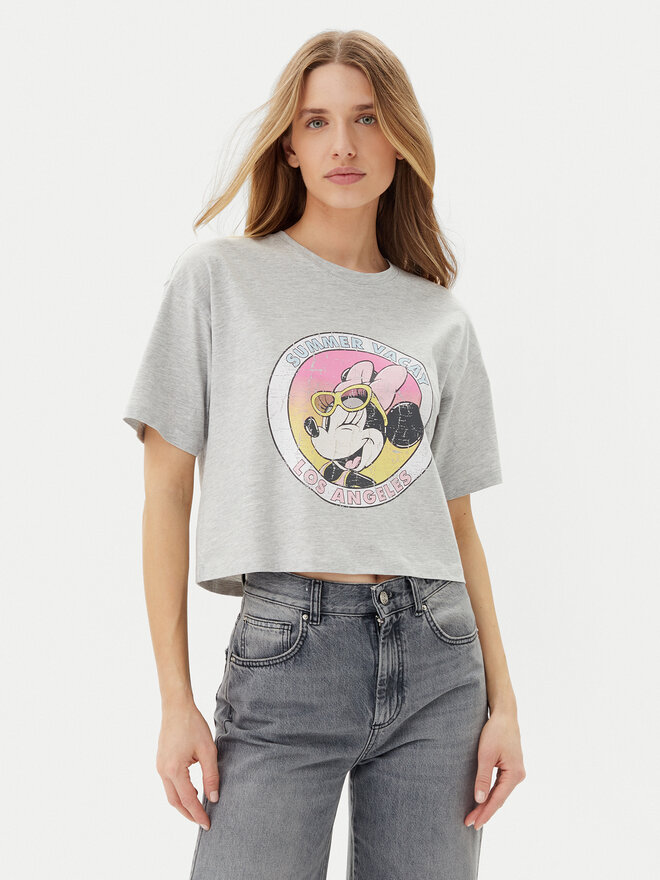 ONLY ONLY Marškinėliai Mickey Minnie 15348126 Pilka Regular Fit