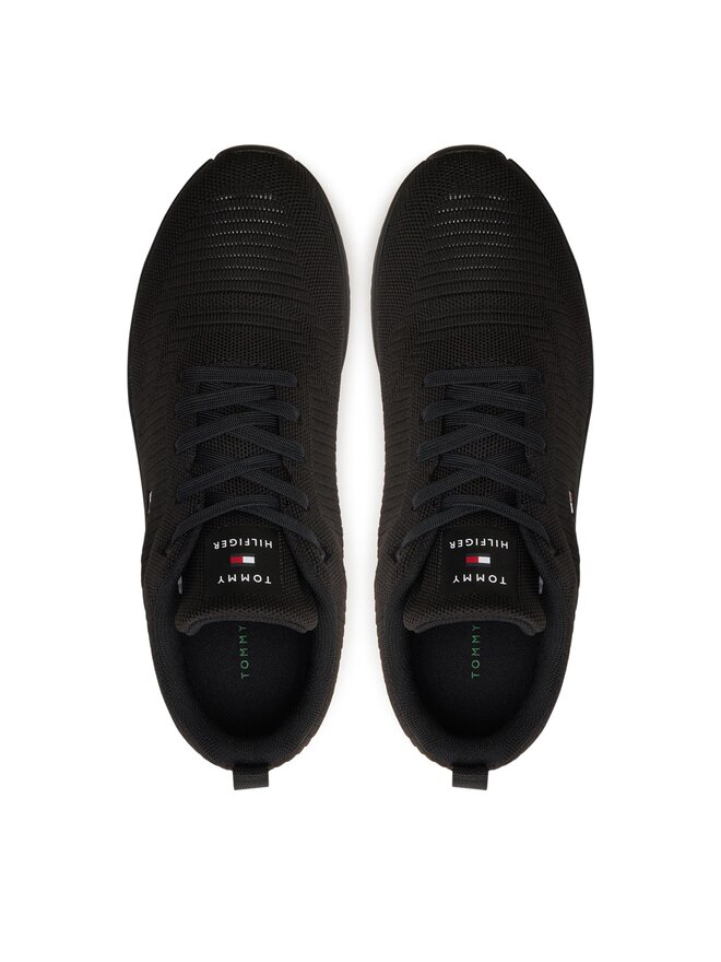Tommy Hilfiger Sneakersy Tommy Hilfiger Corporate Knit Rib Runner FM0FM02838 Černá