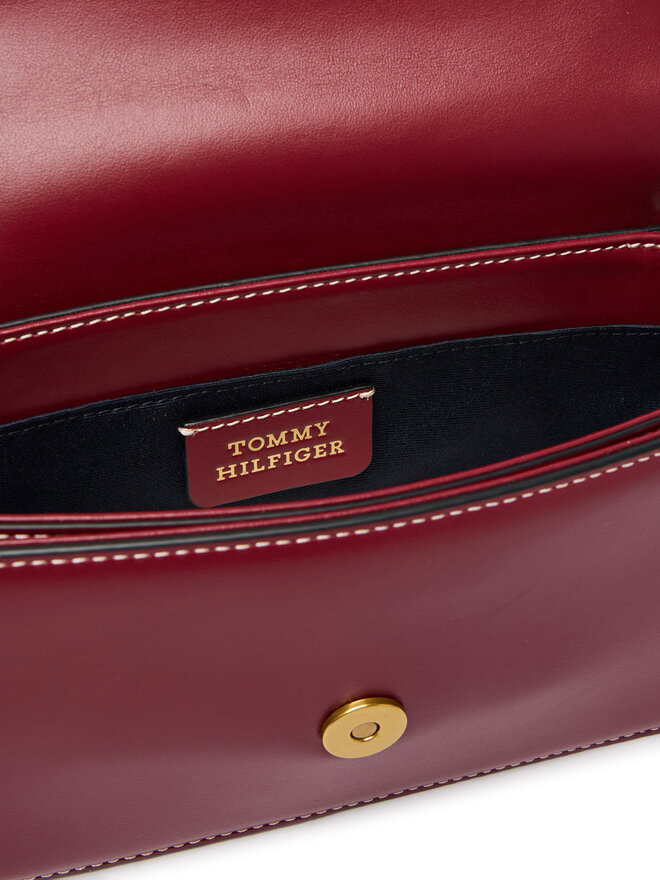 Tommy Hilfiger Handtasche Tommy Hilfiger Th Script Flap Crossover AW0AW18399 Dunkelrot