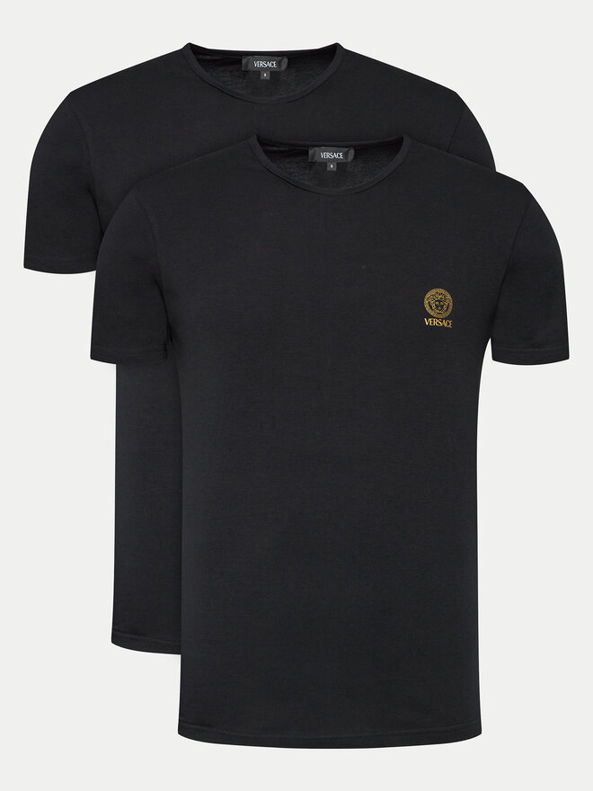 Versace Versace Σετ 2 T-Shirts AU10193 Μαύρο Slim Fit
