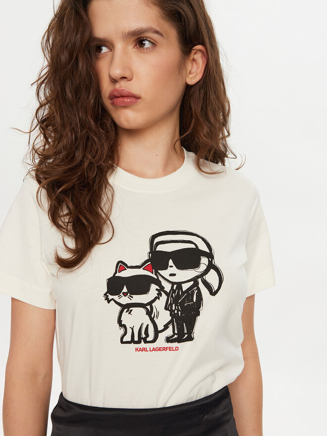 KARL LAGERFELD KARL LAGERFELD Camiseta A1W17129 Écru Regular Fit