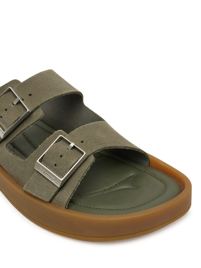 Calvin Klein Pantoletten Calvin Klein Ergon Double Bar Sandal Su HM0HM02094 Grün
