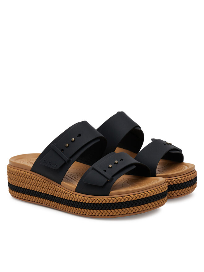 Crocs Παντόφλες Crocs Brooklyn Woven Buckle 209978 Μαύρο