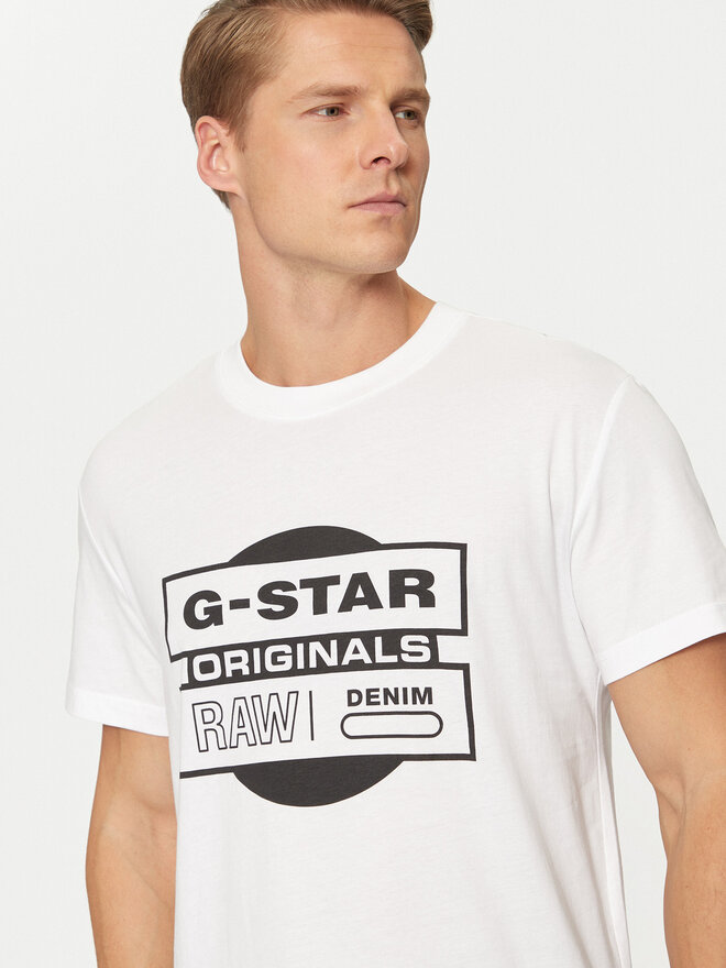 G-Star Raw G-Star Raw Marškinėliai Originals D25443-8415 Balta Regular Fit