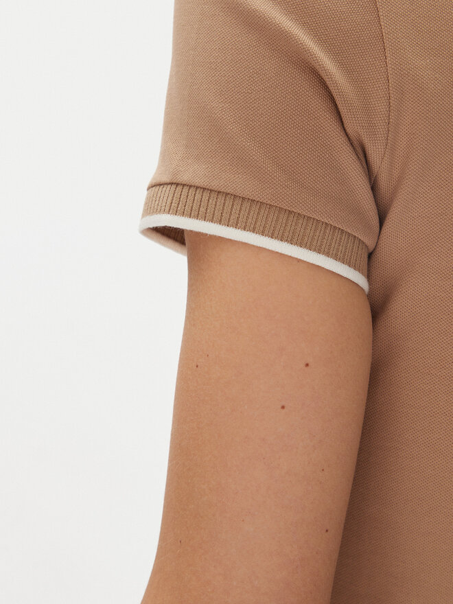 Tommy Hilfiger Tommy Hilfiger Polo marškinėliai Feminine Sporty Slim Polo Ss WW0WW44517 Chaki Regular Fit
