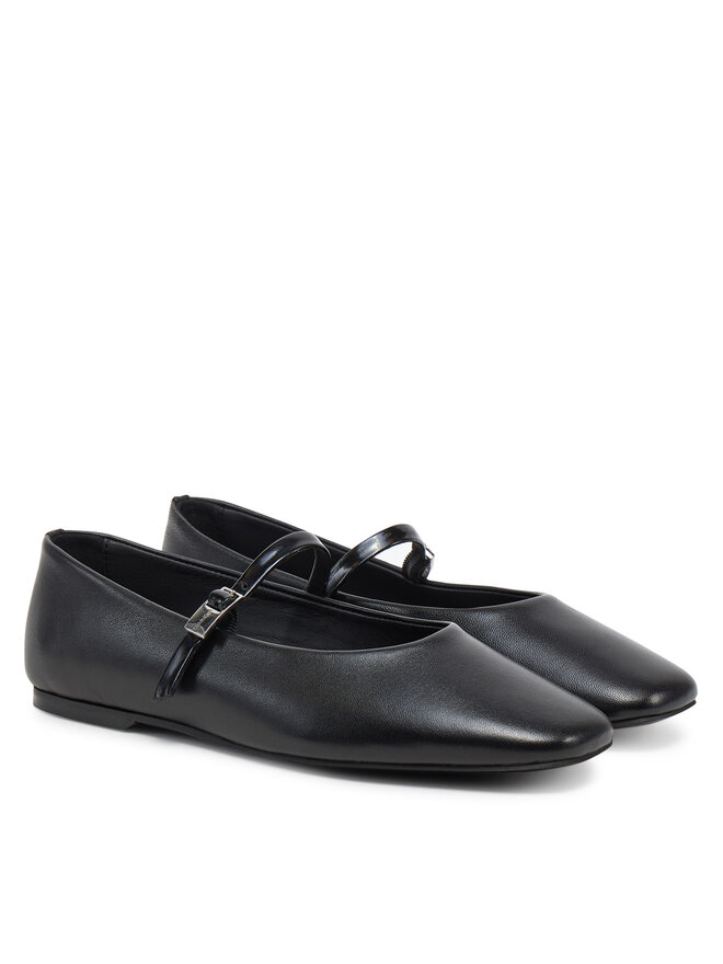 Calvin Klein Baleriny Calvin Klein Ballerina New Buckle - Lth HW0HW02483 Czarny