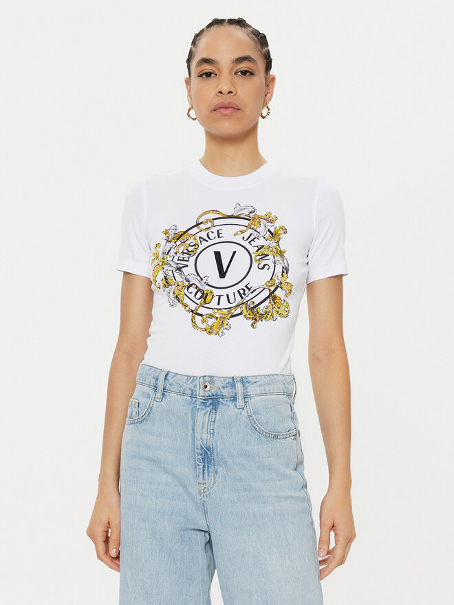 Versace Jeans Couture Versace Jeans Couture Camiseta 78HAHC01 Blanco Regular Fit