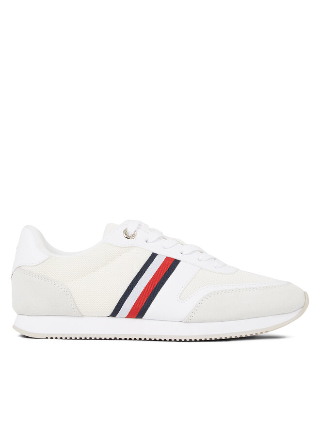 Tommy Hilfiger Laisvalaikio batai Tommy Hilfiger Essential Stripes Runner FW0FW07450 Balta