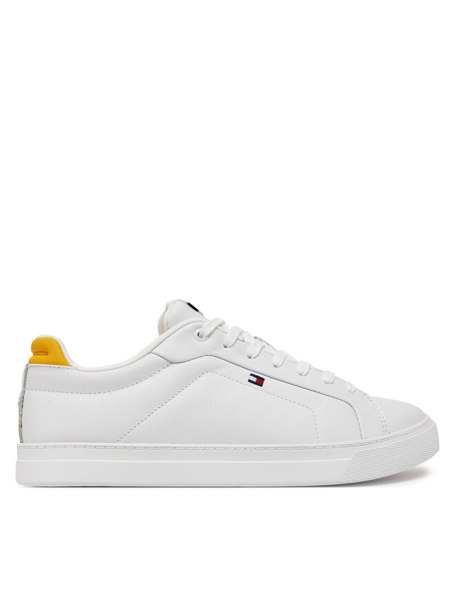 Tommy Hilfiger Sneakersy Tommy Hilfiger Icon Court Pinperf Lth FM0FM05483 Biały