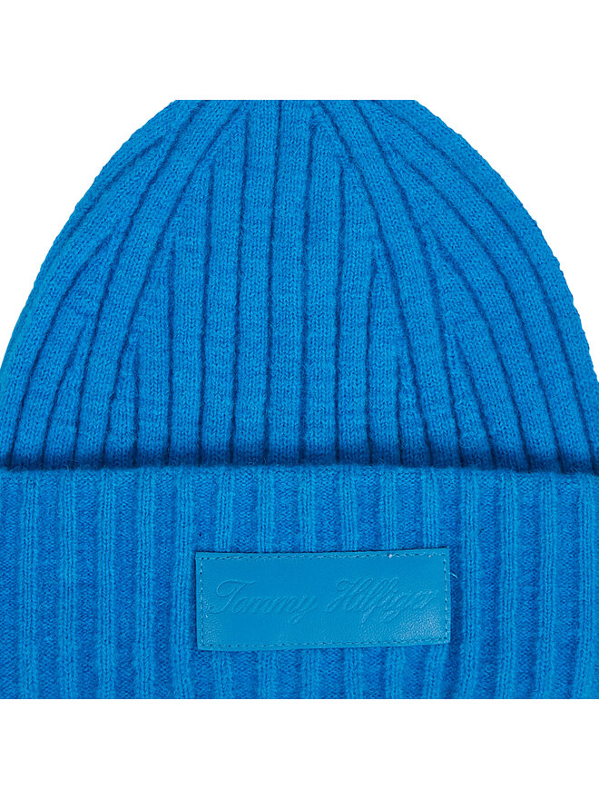 Tommy Hilfiger Czapka Tommy Hilfiger Tommy Twist Beanie AW0AW15325 Niebieski