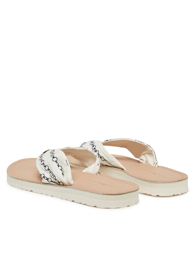 Tommy Hilfiger Flip flop Tommy Hilfiger Th Chain Print Elevated Sandal FW0FW08519 Alb