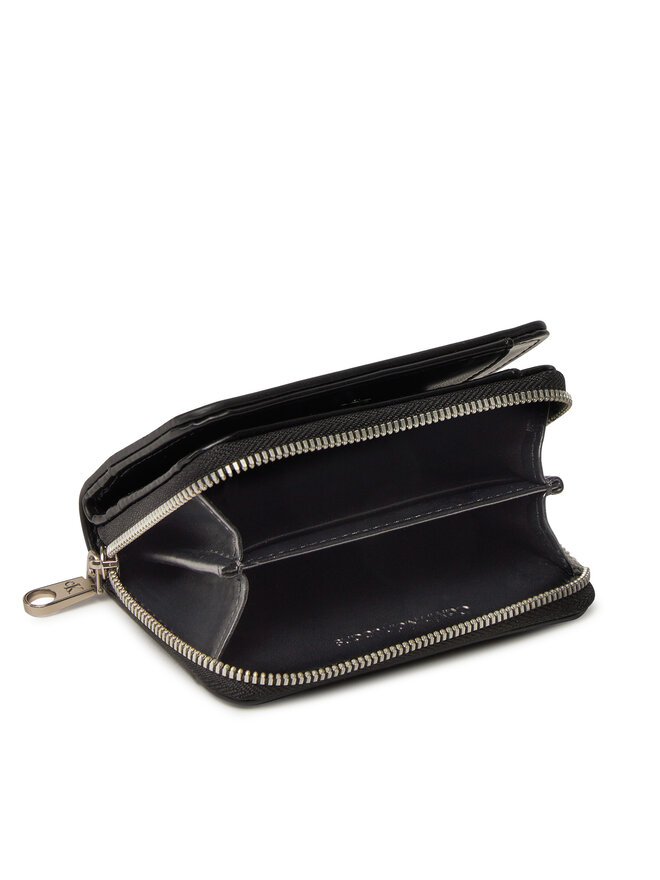 Calvin Klein Jeans Малък дамски портфейл Calvin Klein Jeans Sculpted Med Flap Zip Around LV04K1004G Черен