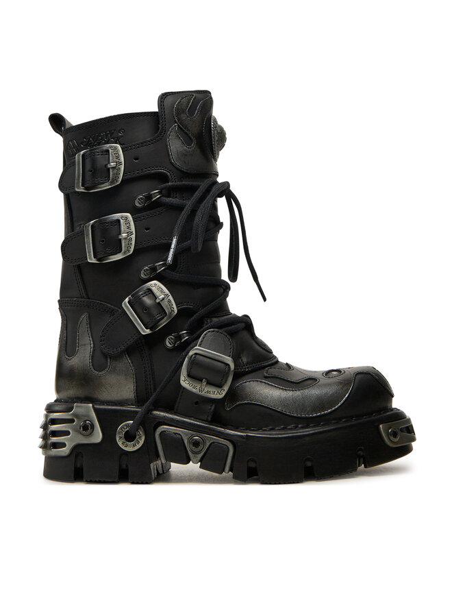 NEW ROCK Schnürstiefel NEW ROCK M-107-S2 Schwarz