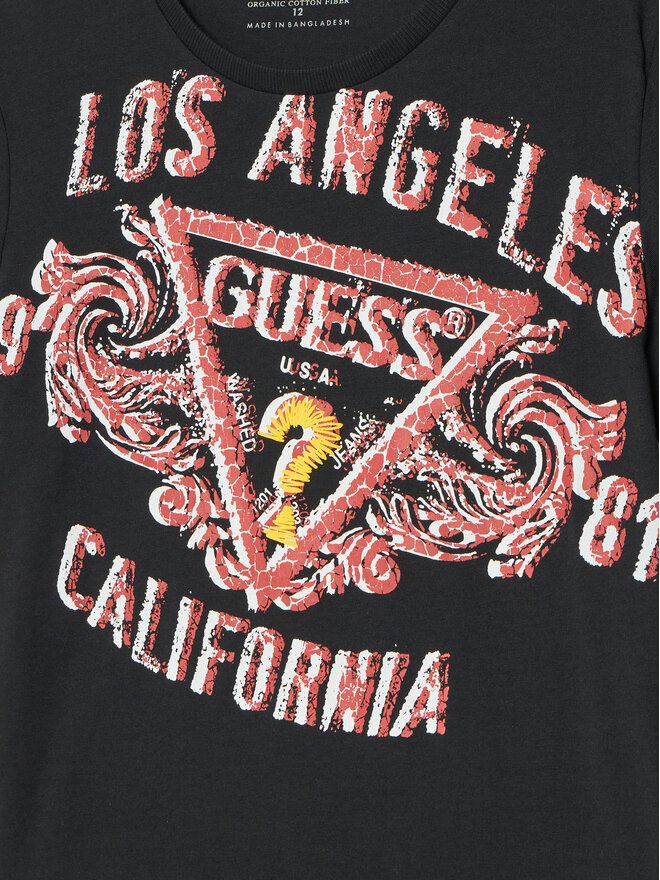 Guess Guess Marškinėliai L5RI00 K8HM4 Juoda Regular Fit