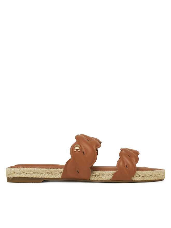 Tommy Hilfiger Espadrilky Tommy Hilfiger Leather Rope Espadrille Mule FW0FW08503 Hnědá