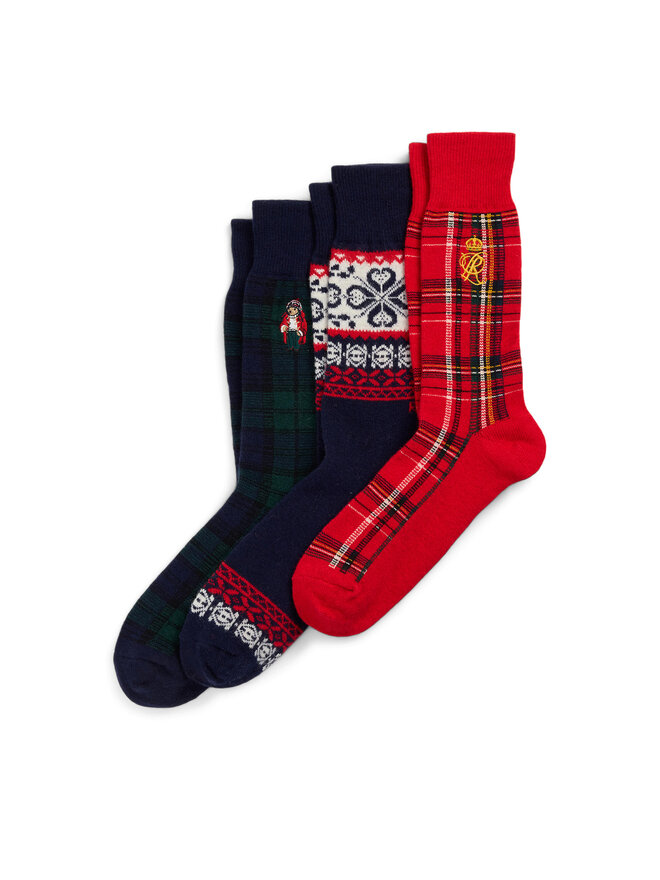 Polo Ralph Lauren 3 pares de calcetines altos para hombre Polo Ralph Lauren 449958866001 De color