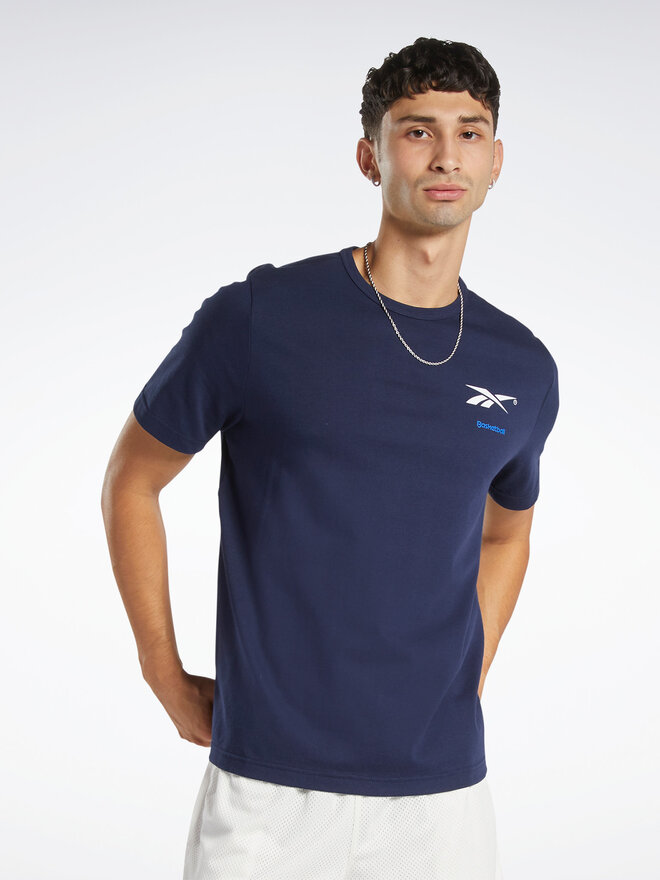 Reebok Reebok T-shirt Reebok Basketball Court Top T-Shirt HM6239 Plava Relaxed Fit