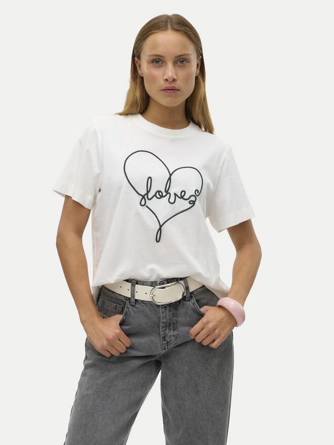 Vero Moda Vero Moda Футболка Fea 10321312 Білий Loose Fit